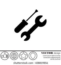Web line icon. Wrench and screwdriver