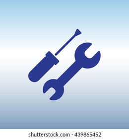 Web line icon. Wrench and screwdriver