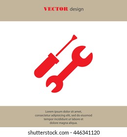 Web line icon. Wrench and screwdriver