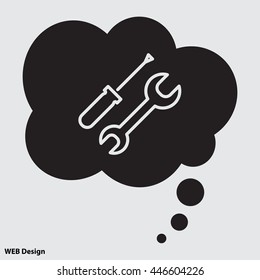 Web line icon. Wrench and screwdriver