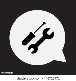 Web line icon. Wrench and screwdriver