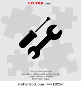 Web line icon. Wrench and screwdriver