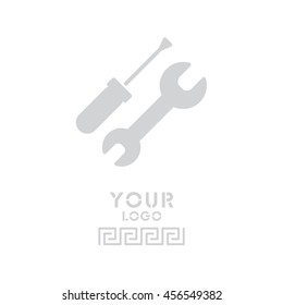 Web line icon. Wrench and screwdriver