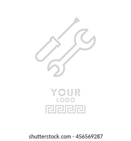 Web line icon. Wrench and screwdriver