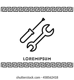 Web line icon. Wrench and screwdriver