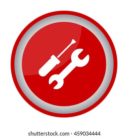 Web line icon. Wrench and screwdriver
