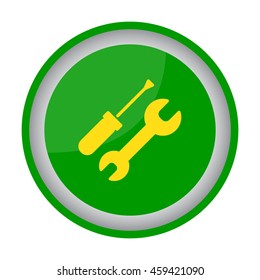 Web line icon. Wrench and screwdriver