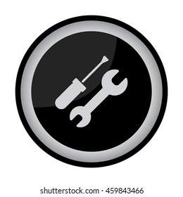 Web line icon. Wrench and screwdriver