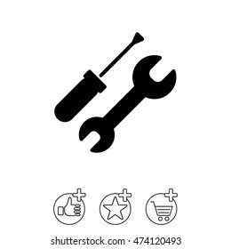 Web line icon. Wrench and screwdriver