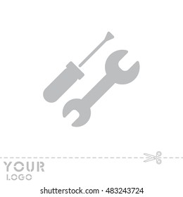 Web line icon. Wrench and screwdriver