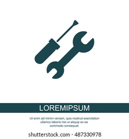 Web line icon. Wrench and screwdriver