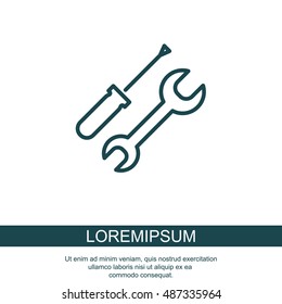 Web line icon. Wrench and screwdriver