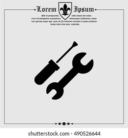 Web line icon. Wrench and screwdriver