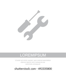 Web line icon. Wrench and screwdriver