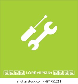 Web line icon. Wrench and screwdriver