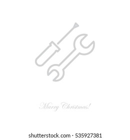 Web line icon. Wrench and screwdriver