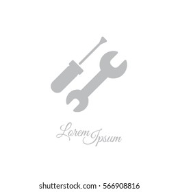 Web line icon. Wrench and screwdriver