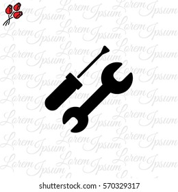 Web line icon. Wrench and screwdriver