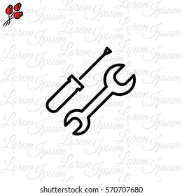 Web line icon. Wrench and screwdriver