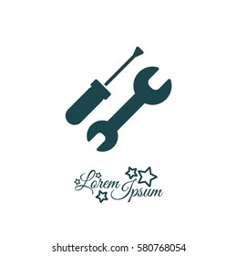 Web line icon. Wrench and screwdriver