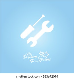 Web line icon. Wrench and screwdriver