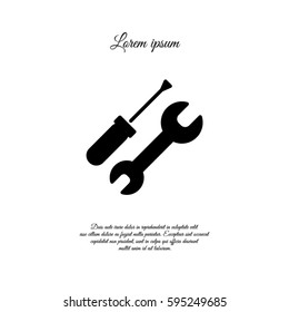 Web line icon. Wrench and screwdriver