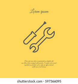 Web line icon. Wrench and screwdriver
