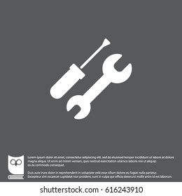 Web line icon. Wrench and screwdriver