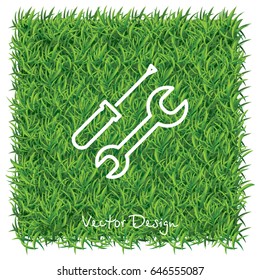 Web line icon. Wrench and screwdriver