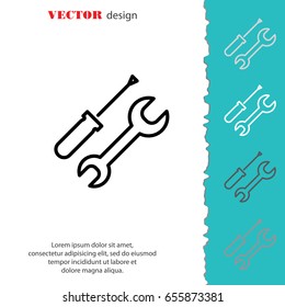 Web line icon. Wrench and screwdriver