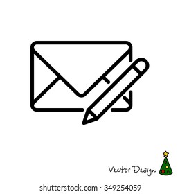 Web line icon. Write message