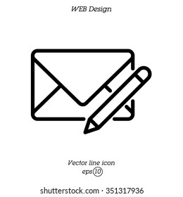 Web line icon. Write message