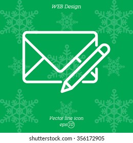 Web line icon. Write message