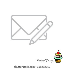 Web line icon. Write message