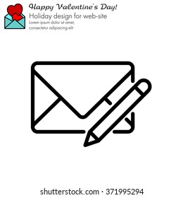 Web line icon. Write message