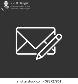 Web line icon. Write message