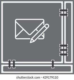 Web line icon. Write message