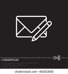 Web line icon. Write message
