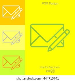 Web line icon. Write message