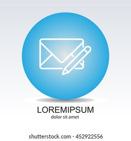 Web line icon. Write message