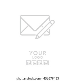 Web line icon. Write message