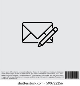 Web line icon. Write message