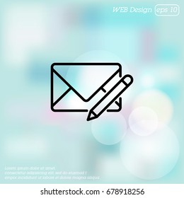 Web line icon. Write message