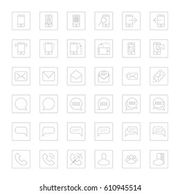 Web line icons for mobile set vector