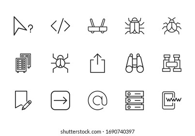 Web line icons set. Stroke vector elements for trendy design. Simple pictograms for mobile concept and web apps. Vector line icons isolated on a white background. 