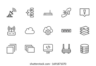 Web line icons set. Stroke vector elements for trendy design. Simple pictograms for mobile concept and web apps. Vector line icons isolated on a white background. 