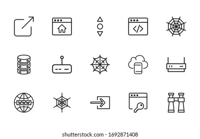 Web line icons set. Stroke vector elements for trendy design. Simple pictograms for mobile concept and web apps. Vector line icons isolated on a white background. 