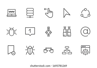 Web line icons set. Stroke vector elements for trendy design. Simple pictograms for mobile concept and web apps. Vector line icons isolated on a white background. 