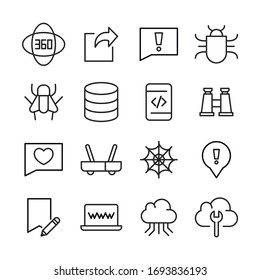 Web line icons set. Stroke vector elements for trendy design. Simple pictograms for mobile concept and web apps. Vector line icons isolated on a white background. 