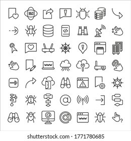 Web line icons set. Stroke vector elements for trendy design. Simple pictograms for mobile concept and web apps. Vector line icons isolated on a white background. 